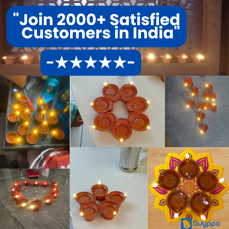 Water Sensor LED Diya - No Fire, No Smoke, No Oil – Just Radiant Light (Pack of 6/12/18/24)