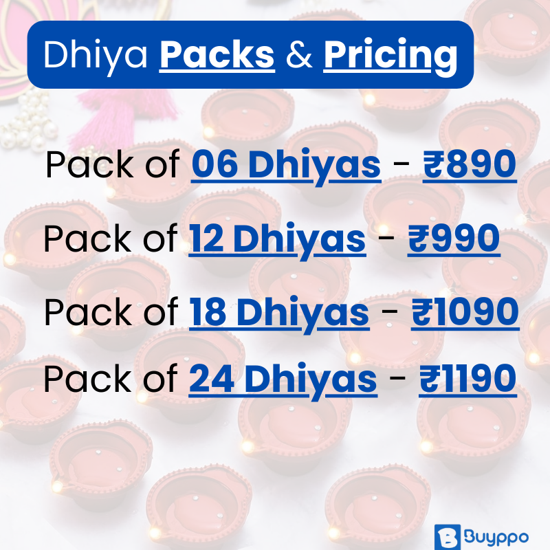 Water Sensor LED Diya - No Fire, No Smoke, No Oil – Just Radiant Light (Pack of 6/12/18/24)